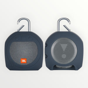 Hostecno blue silicone carrying case for JBL Clip 3 speaker, offering shock protection and a stand-up design.
