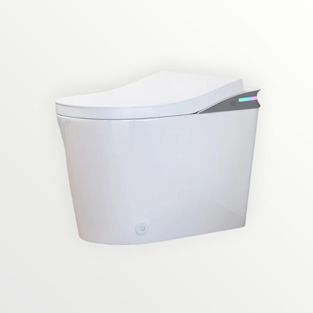Elongated Smart Bidet Toilet – Hands-Free Auto Open Lid, Heated Seat & Air Dryer